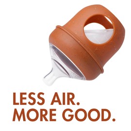 Boon Nursh - Biberones de silicona reutilizables con diseño de bolsa de silicona plegable, esenciales para el bebé, etapa 1, biberones de flujo lento, moteado, 4 onzas, 3 unidades