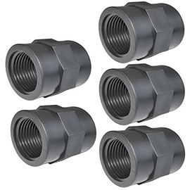 AERZETIX - C52028 - Set of 5 Pressure Threaded Sleeves 1 Inch Female/Female for Screwing in Plastic PN 10 Bar - Pressure Fitting for Screwing in