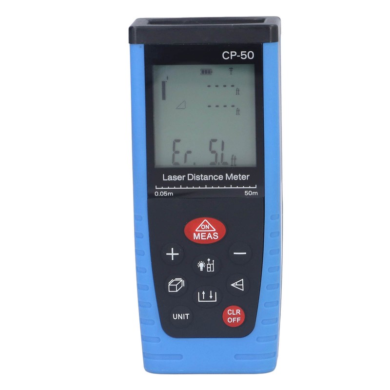 165ft Laser Distance Measure M in Ft Handheld Waterproof Laser