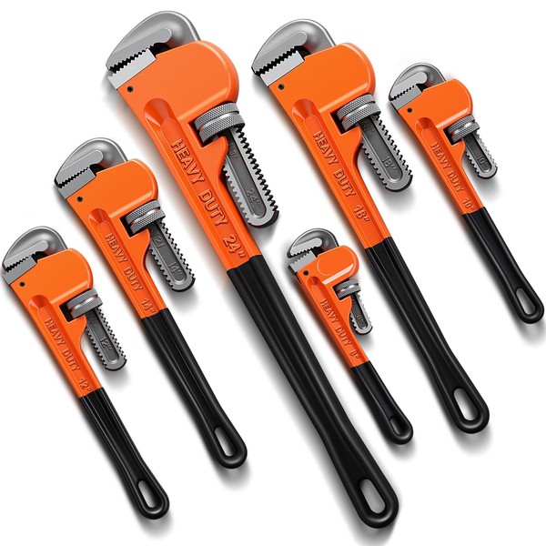 Lanties 6 Piece Heavy Duty Pipe Wrench Set - 8",