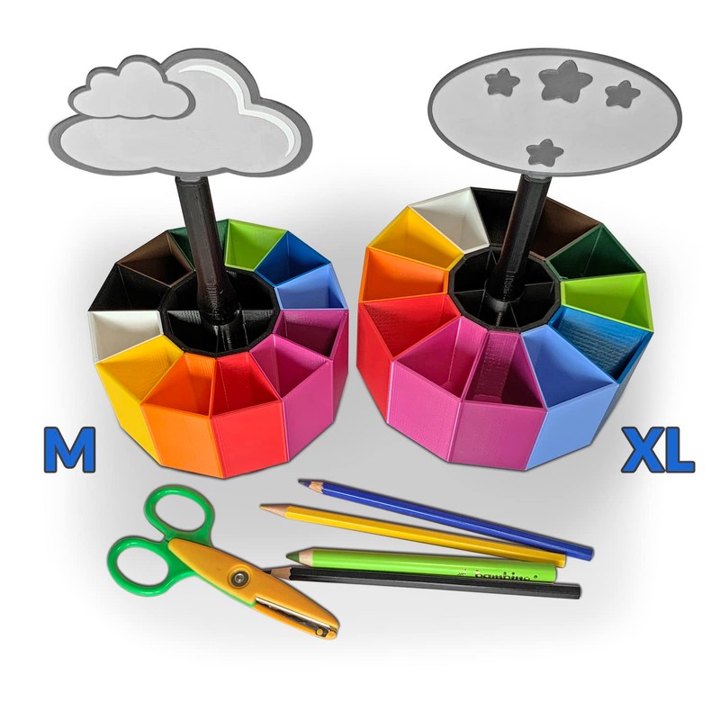 KAJAWIS Rotating Organiser for Colouring Pencils, Desk Organiser for Children,