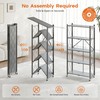 5-Tier Foldable Metal Storage Shelf with Wheels, 750 lb Capacity