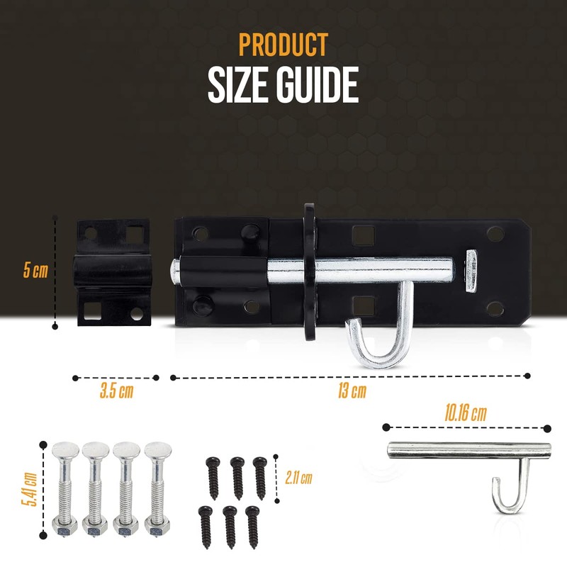 onesto Pack of 2 - Gate Bolt Lock Shed Door