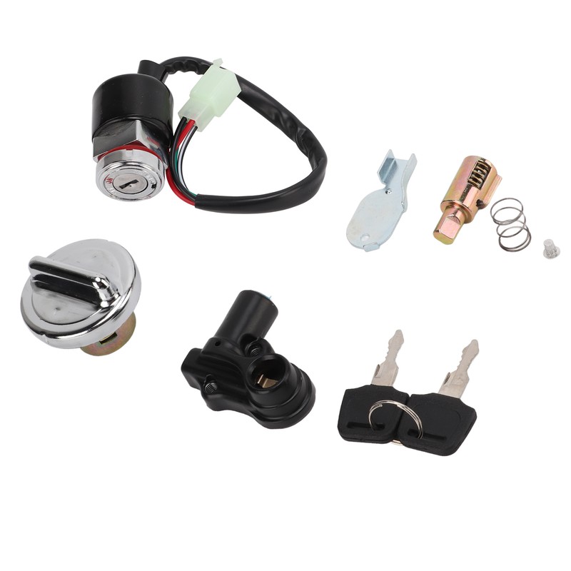 Ignition Switch Gas Cover Kit Helmet Lock 2‑Key Replacement for