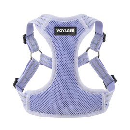 Best Pet Supplies Voyager Adjustable Dog Vest Harness Breathable No Pull Harness for Small, Medium, Large Dogs, Heavy Duty Harness, Easy Step-in, Reflective Stripes - Lavender, XL (Chest: 23-28")