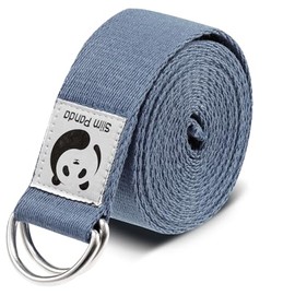 Slim Panda Yoga Belt Pilates Yoga Straps Stretch for Exercise Workout Dance, 1.8m & 2.5m Cotton Yoga Belt with Safety D Ring Buckles for Stretching, Flexibility