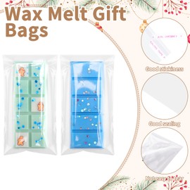 500 PCS Wax Melt Gift Bags For Wax Candle Melts Wax Melt Containers Packaging Wrappers Candy Packaging Bags Self Adhesive Packaging Bags For 4×1 in Wax Cubes Wax Tarts Wax Block(No Wax Melt)