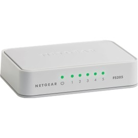 NETGEAR FS205-100PAS 5-Port Unmanaged Switch, Fast Ethernet, Desktop, 10/100Mbps (FS205)