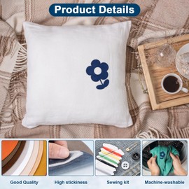 Amrules Iron On Patches, 20 Pieces Big Oval Fabric Repair Kit in Deer Velvet Colors - Includes 20 Shades for Jeans, Shirts, Dress and Clothing