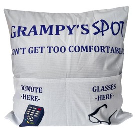 CYMROK Gifts for Grampy Grandpa Gifts, 2-Pocket 2-Sided Grampy Pillow Covers 18x18 Inch, Father’s Day Birthday Christmas Stocking Stuffers Thanksgiving Day Gifts, CYMROK0045B