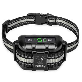 PetSpy Dog Bark Collar for No Barking Control Training w/3 Anti-Bark Modes Beep Vibration No Harm Shock IPx7 Waterproof for Small Medium Large Dogs