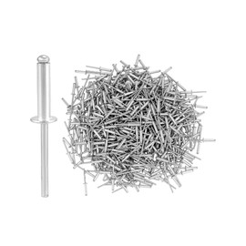 QWORK Aluminum Blind Rivets, 500 Pcs 3/16" x 3/4" (4.8x20mm) Pop Rivets Assortment, Blind Rivet, Silver