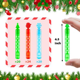 Christmas Small Bulk Classroom Toys Gifts for Students,Mini Bubble Wands Toys 64 Pack, Christmas Party Favors Supplies for Kids, Goodie Bags Stocking Stuffers Filler School Treats Prizes for Toddlers