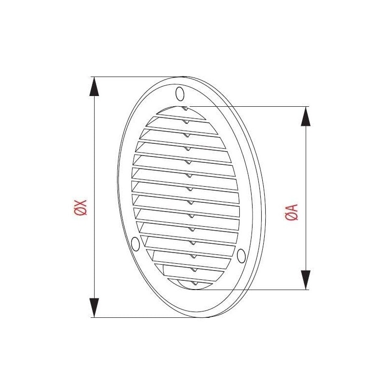 White Circle Air Vent Grille 200mm / 8" with Spigot