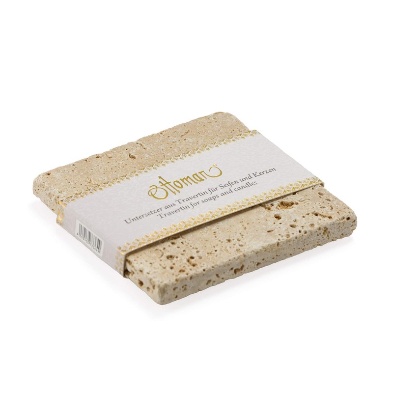 ottoman Travertine Soap Dish Decorative Stone 10 x 10 cm