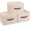 Yawinhe Storage Boxes with Lids 3 Pack, Collapsible Bin with