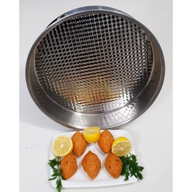 Dlk Stainless Steel Raw Meatball Tray 15 inches (Turkish Cig Kofte) Silver