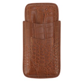 Cigar Holder Case Artificial Leather Portable Durable Elegant 3 Finger Cigar Box for Travel Outdoor Business 79