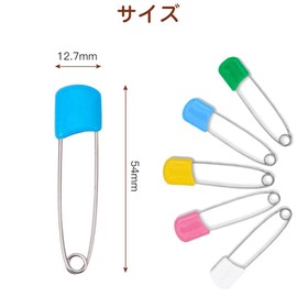 Samcos Safety Pins, Set of 50, 5 Colors, Extra Large, Locking Safety Pins, Stylish, Large Safety Pins, Office Supplies, Sewing, Crafts, Knitting Tool, Armband Block, Duvet Cover Fastener, Lock Needle (Colorful)