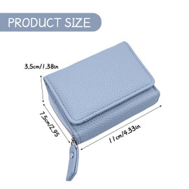XQMMGO Small Wallets for Women, Small Wallet with Card Holder and Coin Purse, Women's Small Leather Wallets, Minimalist Small Trifold Wallet (Green), blue, Classic