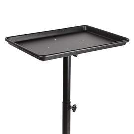 Beauty Rolling Aluminum Tray Cart,Hair Salon Metal Rolling Service Instrument Trolley with 5 Casters & Accessory Caddy for Bathroom Spa Salon Black