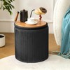 infurnic Ottoman with Storage Set of 2, Velvet Round Storage