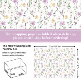AnyDesign Floral Wrapping Paper Wild Flowers Gift Wrap Paper Bulk Decor Flower Plants Art Paper for Wedding Birthday Baby Shower DIY Craft Gift Packing, 19.7 x 27.6'', Folded Flat, 8 Sheet (A1705)