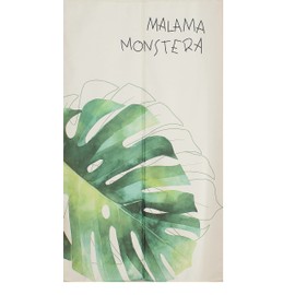 narumikk Noren MALAMA Monstera Hawaiian Western Style Tropical Tropical Leaf Plant (Aprox Width 33.5 inches (85 cm) x Length 59.1 inches (150 cm), White Green) 14-584