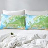 Erosebridal World Map Sheet Set Queen Size, Blue Ocean Bedding