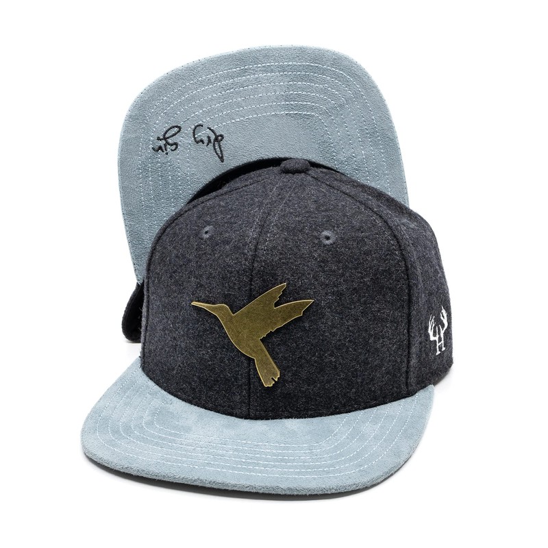 Du Hirsch Bavarian Snapback Cap Kingfisher Gin Dark Grey Felt