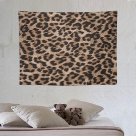 ZhiRain Leopard Print Tapestry Wall Hanging Animal Skin Cheetah Print Leopard Brown Tapestries Home Decor for Living Room Bedroom Apartment Farmhouse Dorm 30"x40"