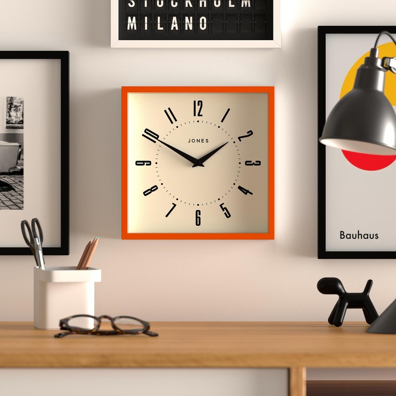 Jones Clocks® Box wall clock | Retro square clock |