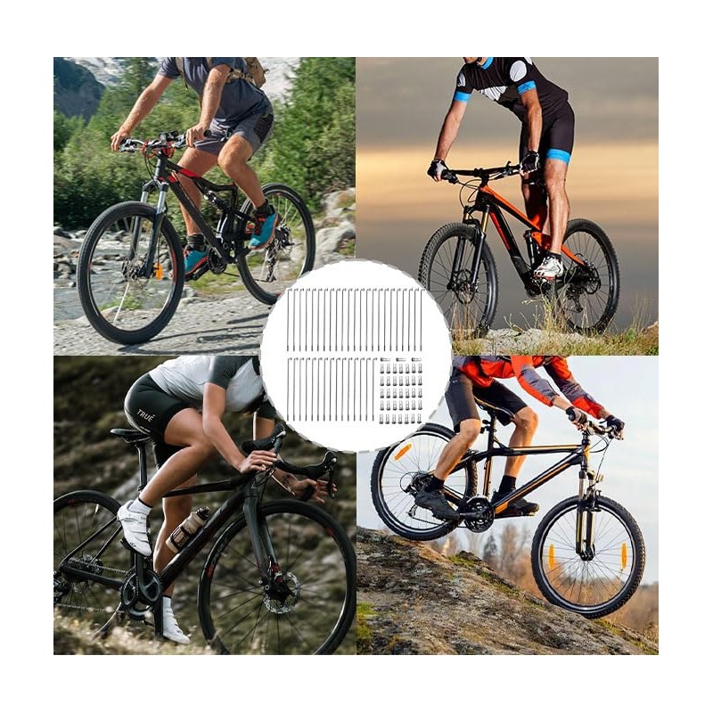 Ruikcoll Pack of 38 Mountain Bike Spoke with Spoke Nipples,