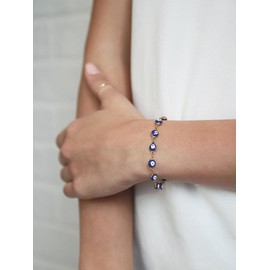 FASHGOOD Evil Eye Bracelets Blue Eye Chain Bracelet for Women Stainless Steel Evil Eye Jewelry Dainty Gold Bracelets for Women Adjustable Charm Ankle Bracelet 1