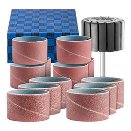 PFERD Sanding Sleeve Set 13 Pieces Corundum Diameter 45 x 30 mm A40, 60, 80, 150 Including Holder with Shaft Diameter 6 mm 42298005 for Universal Applications