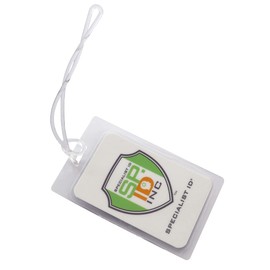 Bulk 100 Pack - Premium 5 Mil Laminating Luggage Tag Pouches - Clear 2 ½ X 4 ¼ Inch Sheets - Hot Thermal Laminate Pouch Bag Tags Kit w/Slot Hole & 6" Loops - Business Card, I'd Badge by Specialist ID