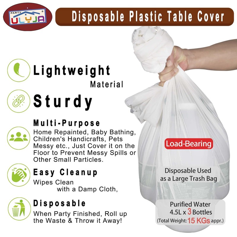 PARTY ULYJA Brown Tablecloths Plastic 3 Pack Premium 84 Inches