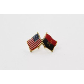 Angola / USA Flag Lapel Pin - Made in the USA