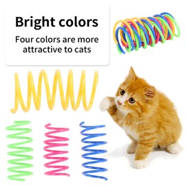 CCINEE 32 Pack Cat Spiral Spring Toys Plastic Coil Spiral Springs Cat Creative Toys for Kitten Swatting, Biting, Hunting Kitten Toys