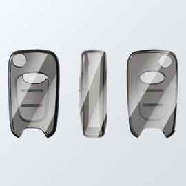 OFFCURVE Transparent Car Key Case, Key Cover for Hyundai Elantra i10-i40 ix20-ix55 Santa Fe Verna Sportage Carens Forte Avante