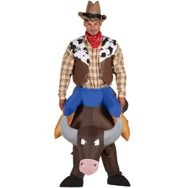 Morph Adult Inflatable Bull Costume Adult, Cowboy Costume Adult, Bull Rider Inflatable Costume Adult, Ride On Costume