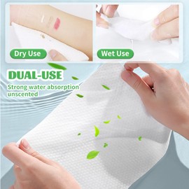 Disposable Face Towel, 100 Count Biodegradable Face Clean Towels, for Washing Soft Cotton Dry Wipes Facial Cloths Towelettes for Washing and Drying, Facial Tissue for Cleansing