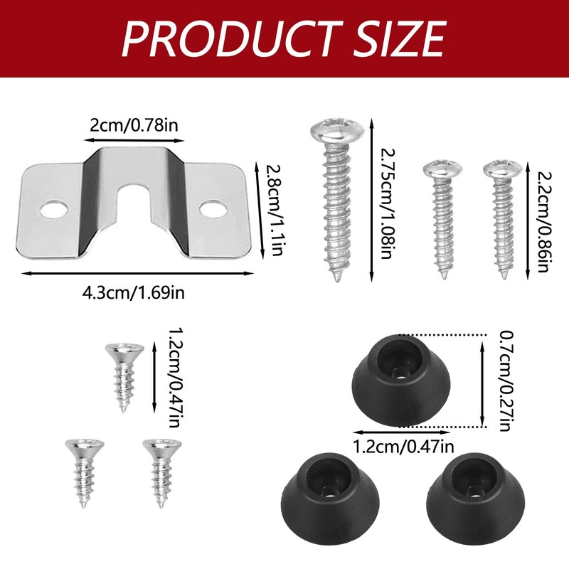 2 Sets Dartboard Hanging Bracket Dartboard Hanging Screws Wall Mounting
