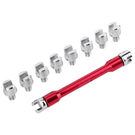 Deror Motorcycle Spoke Wrench CNC Spanner Set 5.0‑6.8 Length 93mm/3.7in for Most Motorbike 5.0, 5.2, 5.4, 5.6, 5.8, 6.0, 6.2, 6.4, 6.6, 6.8(C(Red)