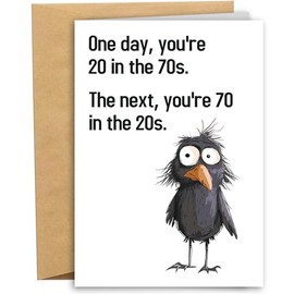 RYYike Funny 70th Birthday Card for Men Women, 70 Years Old Birthday Card for Mom Dad Friend, You Are 70 In The 20s