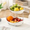 HOMKULA 2 Tier Ceramic Fruit Bowl for Kitchen Counter, Tiered