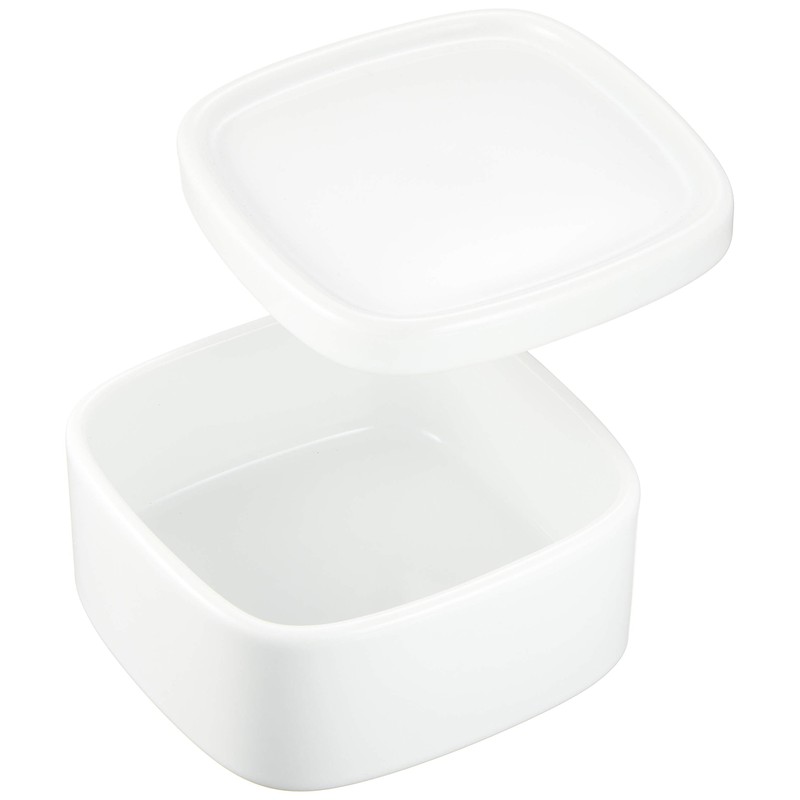 Hakusan Pottery Conte Square White Mat, Approx. 3.9 x 3.9