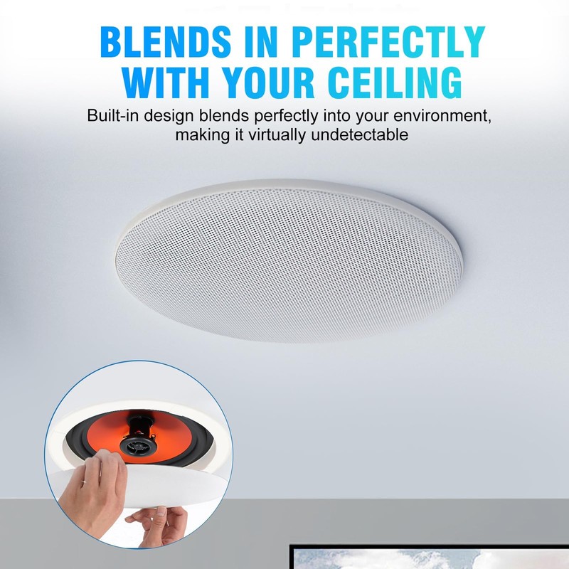 STUDIOFINIX 8 Inch Bluetooth Ceiling Speaker System, 400W Peak in-Ceiling