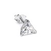 jewellerybox Sterling Silver Triangular Clear 8mm CZ Crystal Men's Ear
