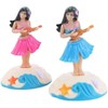 Pink Solar Powered Dancing Girl Swinging Hawaiian Girl Grass Skirt